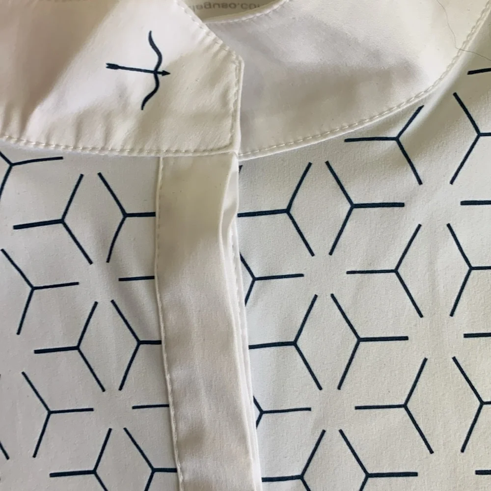 LAGUSO White Equestrian Show Shirt Small Long Sleeve Geometric Panel NWT - Picture 3 of 5
